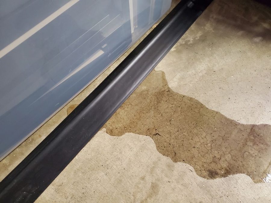 Slab leak in the basement of a house